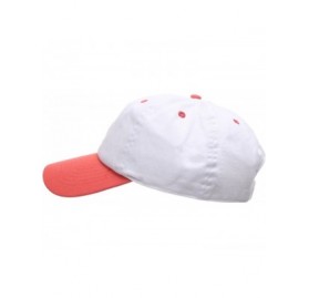Baseball Caps Two Tone 100% Cotton Stonewashed Cap Adjustable Hat Low Profile Baseball Cap. - Coral - CO12O922X54 $10.43