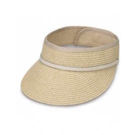 Sun Hats Bianca Visor - Women's Hat - 100% Paper Braid - Natural - CH12NA38ZNH $30.13