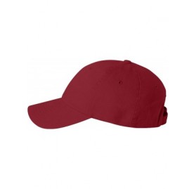 Baseball Caps Bio-Washed Unstructured Cotton Adjustable Low Profile Strapback Cap - Cardinal - CT12EXQPYWR $12.16