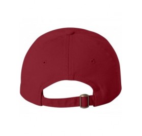 Baseball Caps Bio-Washed Unstructured Cotton Adjustable Low Profile Strapback Cap - Cardinal - CT12EXQPYWR $12.16