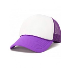 Baseball Caps Neon Trucker Caps Adjustable Snapback Hat - Neon Purple/White - C117AAE95Q2 $16.82