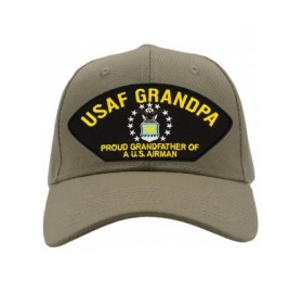 Baseball Caps Air Force Grandpa - Proud Grandfather of a US Airman Hat/Ballcap (Black) Adjustable One Size Fits Most - C418KA...