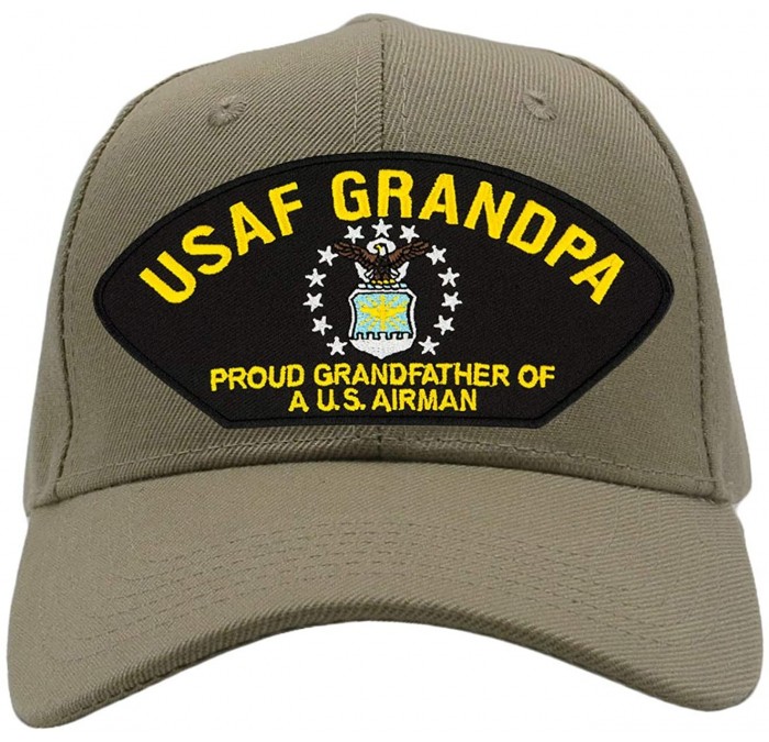 Baseball Caps Air Force Grandpa - Proud Grandfather of a US Airman Hat/Ballcap (Black) Adjustable One Size Fits Most - C418KA...