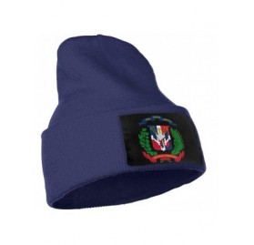 Skullies & Beanies Coat of Arms Dominican Republic Flag Men Women Winter Beanie - Unisex Cuffed Plain Skull Knit Hat Cap - Na...