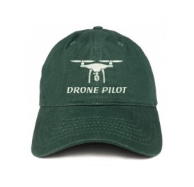 Baseball Caps Drone Pilot Embroidered Soft Crown 100% Brushed Cotton Cap - Hunter - CP18S365SX4 $14.04