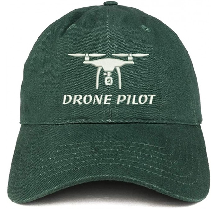 Baseball Caps Drone Pilot Embroidered Soft Crown 100% Brushed Cotton Cap - Hunter - CP18S365SX4 $38.95