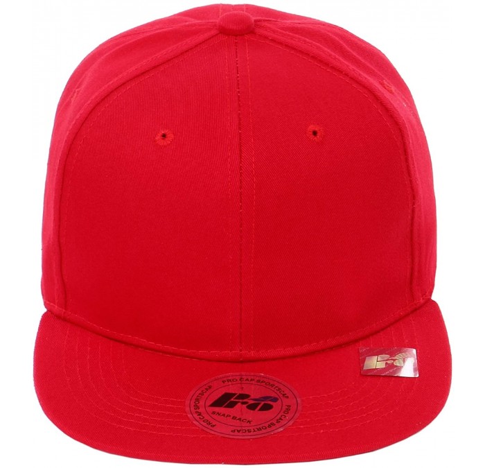 Baseball Caps Snapback Cap- Blank Hat Flat Visor Baseball Adjustable Caps (One Size) - Red - CE180685WGH $18.23