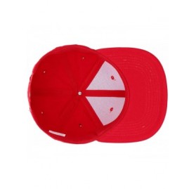 Baseball Caps Snapback Cap- Blank Hat Flat Visor Baseball Adjustable Caps (One Size) - Red - CE180685WGH $9.11