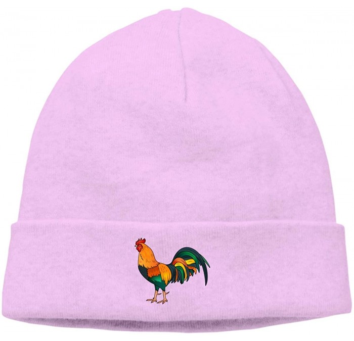 Skullies & Beanies Hip-Hop Knitted Hat for Mens Womens Rooster Unisex Cuffed Plain Skull Knit Hat Cap Head Cap - Pink - CJ18L...