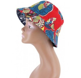 Bucket Hats Women Girls Cotton Leopard Print Reversible Bucket Hat Summer Double Sides Packable Hat for Outdoor Travel - C318...