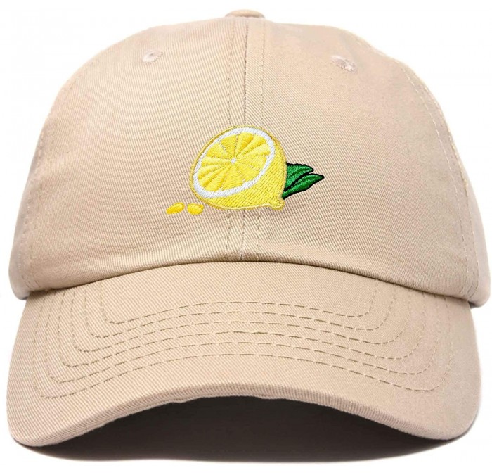 Baseball Caps Lemon Hat Baseball Cap - Khaki - CX18M7UYS9C $10.22