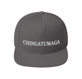 Baseball Caps CHINGATUMAGA Hat (Embroidered Wool Blend Snapback Hat) Chinga Tu MAGA Parody - Dark Grey - CG18ZCCOSW5 $22.36