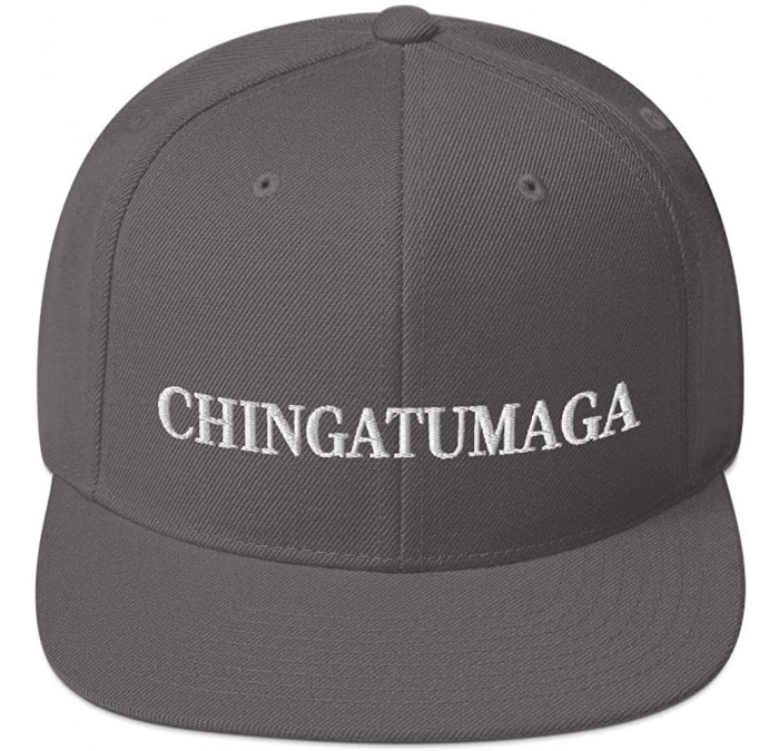 Baseball Caps CHINGATUMAGA Hat (Embroidered Wool Blend Snapback Hat) Chinga Tu MAGA Parody - Dark Grey - CG18ZCCOSW5 $56.24