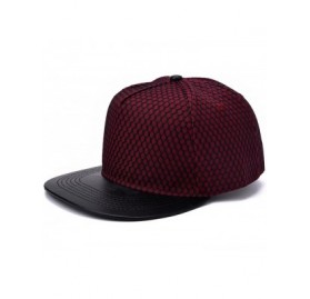 Baseball Caps Baseball Cap for Men-Adjustable Snapback Hats for Women Mesh Hip-Hop Flat Brim Visors - Wine Red - CA1854IXLRZ ...