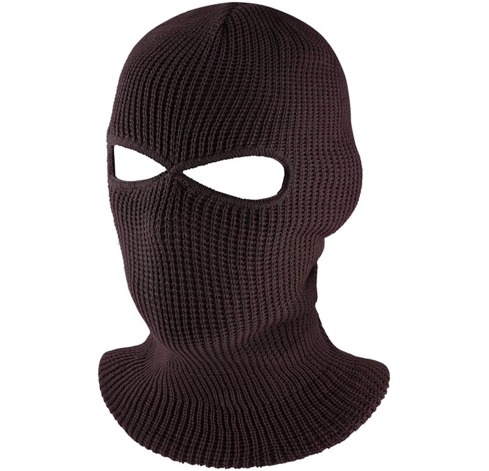 Balaclavas 2-Hole Knitted Full Face Cover Ski Mask- Adult Winter Balaclava Warm Knit Full Face Mask for Outdoor Sports - CC18...