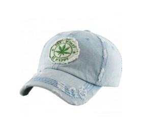 Baseball Caps Weed Marijuana Leaf Collection Dad Hat Baseball Cap Polo Style Adjustable - (1.1) Be Happy Light Denim - CW18UO...
