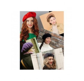 Berets French Style Lightweight Casual Classic Solid Color Wool Beret - Hot Pink - C411NIY72PN $7.23