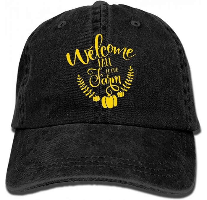 Cowboy Hats Graphic Denim Hat Adjustable Mens Casual Baseball Caps - Welcome Fall9 - CM18T8WLUEL $25.65