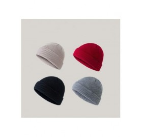 Visors Trendy Warm Chunky Soft Stretch Cable Knit Cuff Beanie Hat for Women Men - Red - C118YH7UY2W $7.58