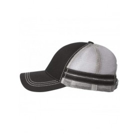 Baseball Caps Striped Trucker Cap - Black/Grey - C5126X5VGZF $18.23