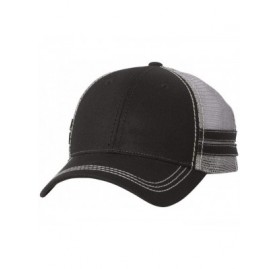 Baseball Caps Striped Trucker Cap - Black/Grey - C5126X5VGZF $18.23