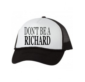 Baseball Caps Funny Hat Don't Be A Richard Fishing Baseball Cap Retro Vintage Joke Trucker - Black - CL18052R369 $9.77