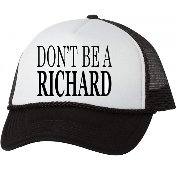 Baseball Caps Funny Hat Don't Be A Richard Fishing Baseball Cap Retro Vintage Joke Trucker - Black - CL18052R369 $9.77