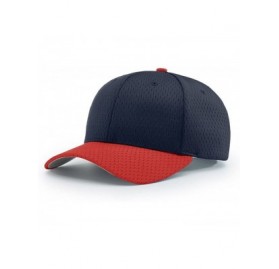 Baseball Caps 414 Pro Mesh Adjustable Blank Baseball Cap Fit Hat - Navy/Red - CI1873AU765 $10.75