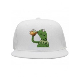 Baseball Caps The Frog "Sipping Tea" Adjustable Strapback Cap - 1000funny-green-frog-sipping-tea - CU18ID5YIOS $20.69