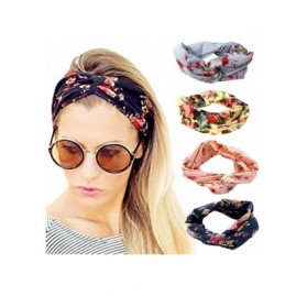 Cold Weather Headbands 4 Pack Cross Headbands Vintage Elastic Head Wrap Stretchy Hairband Twisted Cute Hair Accessories - CI1...