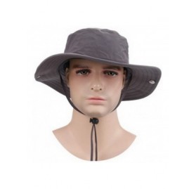 Cowboy Hats Outdoor Polyester Fishing Cap Cowboy Hat & Elastic Sweatband - AZ-Dark Grey - CP12GROS82L $12.30