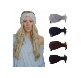 Headbands Women Fashion Casual Stripe Knitted Headband Hair Band Hair Accessori Cold Weather Headbands - Black - CZ18LR3U37Y ...