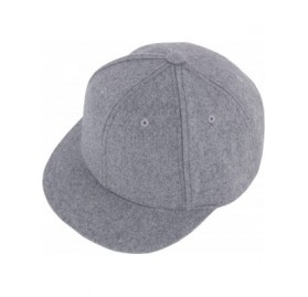 Baseball Caps Unisex Wool Basic Short Bill Cute Hiphop Ball Cap Bill Snapback Flat Hat - Gray - CB12NFI7PQ8 $29.16