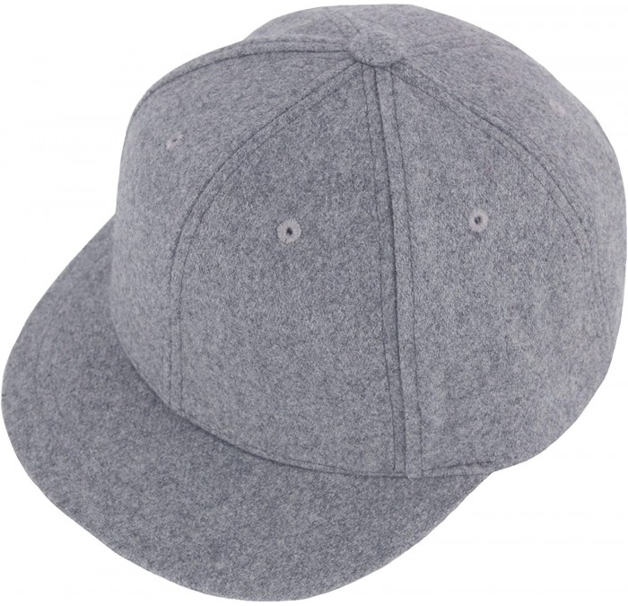 Baseball Caps Unisex Wool Basic Short Bill Cute Hiphop Ball Cap Bill Snapback Flat Hat - Gray - CB12NFI7PQ8 $52.96