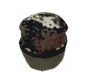 Skullies & Beanies Best Winter Hats Cuffed Camouflage Beanie W/Lining (One Size) - Green Digital - C6188CQA3YZ $13.93
