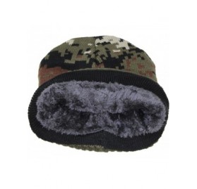 Skullies & Beanies Best Winter Hats Cuffed Camouflage Beanie W/Lining (One Size) - Green Digital - C6188CQA3YZ $13.93