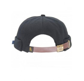 Skullies & Beanies Breathable Docker Beanie Hat Adjustable Leather Buckle Vintage Style Brimless Cuff Watch Cap - Black - CT1...