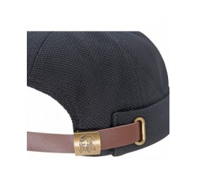 Skullies & Beanies Breathable Docker Beanie Hat Adjustable Leather Buckle Vintage Style Brimless Cuff Watch Cap - Black - CT1...