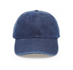 Baseball Caps Casual 100% Cotton Denim Baseball Cap Hat with Adjustable Strap. - Dark Blue - CU18C2KESO8 $22.74