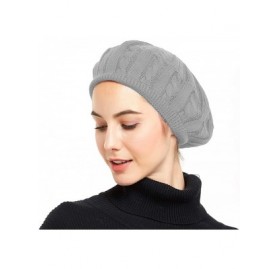 Berets Womens Snood Hairnet Headcover Knit Beret Beanie Cap Headscarves Turban-Cancer Headwear for Women - Lightgray - CV180L...