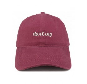 Baseball Caps Darling Embroidered 100% Cotton Adjustable Strap Cap - Maroon - CV12NBXWQJ2 $20.27