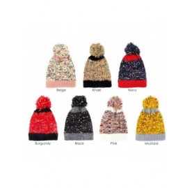 Skullies & Beanies Women Fashion Winter Fall Soft Knitted Multi Color Animal Print Cat Ear Beanie Hats - Sprinkles - Pink - C...