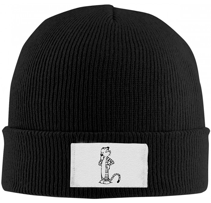 Skullies & Beanies Calvin Hobbes Beanie Cap Hat Ski Hat Cap Snowboard Hat for Men and Women Black - Black - CD18NRST93D $40.96