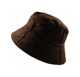 Bucket Hats Ladies Suede Bucket - Brown - CA126BKJHBR $15.13