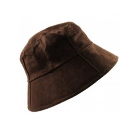 Bucket Hats Ladies Suede Bucket - Brown - CA126BKJHBR $15.13