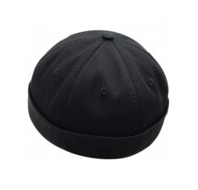 Skullies & Beanies Men Hats Docker Cap Hats Beanie Sailor Cap Worker Hat Rolled Cuff Retro Brimless Hat with Adjustable - Dec...