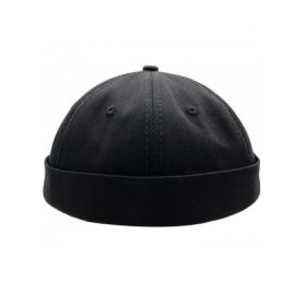 Skullies & Beanies Men Hats Docker Cap Hats Beanie Sailor Cap Worker Hat Rolled Cuff Retro Brimless Hat with Adjustable - Dec...