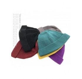 Skullies & Beanies Cuff Beanie Cap Solid Classic Plain Watch Cap Men and Women's Winter Hats Outdoor Soft Warm Ski Hat - Purp...