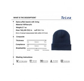 Skullies & Beanies 100% Acrylic Winter Cuffed Beanie with Soft Lining Adult Size for Men and Women - Navy - CF18K2U527D $13.36