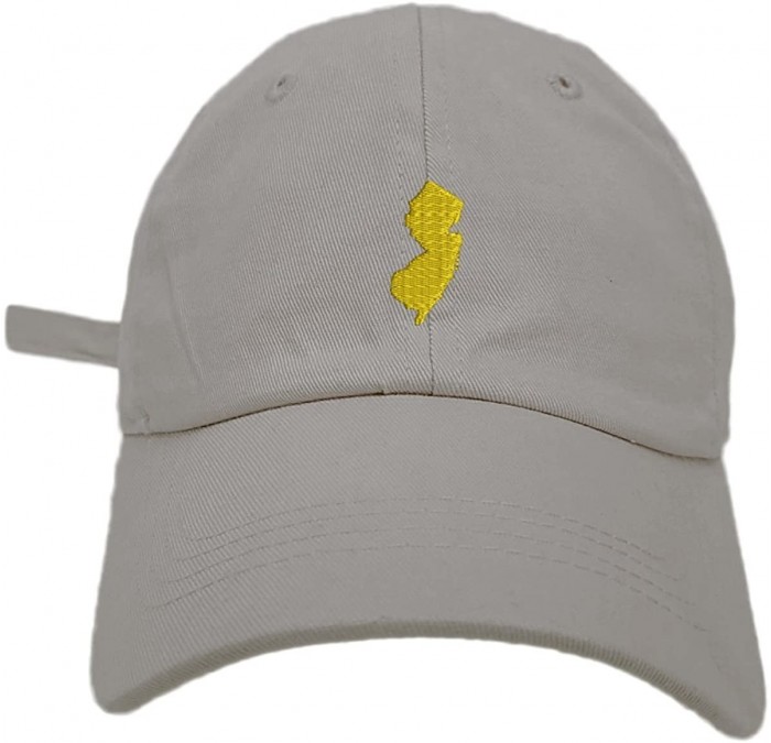 Baseball Caps New Jersey Map Style Dad Hat Washed Cotton Polo Baseball Cap - Lt.grey - CS1889W4WKA $19.59